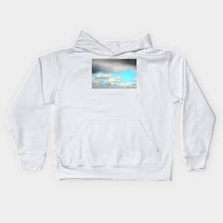 Scenery from Casertavecchia with fluffy and dark clouds Kids Hoodie